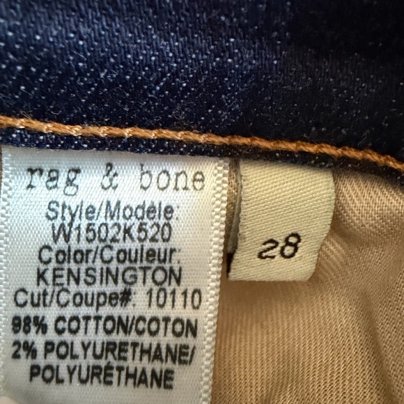 rag & bone Dark Blue Straight Leg Jeans - Picture 8 of 8